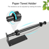 SetSail Paper Towel Holder, Single Hand Operable Paper Towel Holder Under Cabinet with Adjustable Damper, Easy Tear, Wall Mount, Self-Adhesive or Drilled for Kitchen Bathroom, Black
