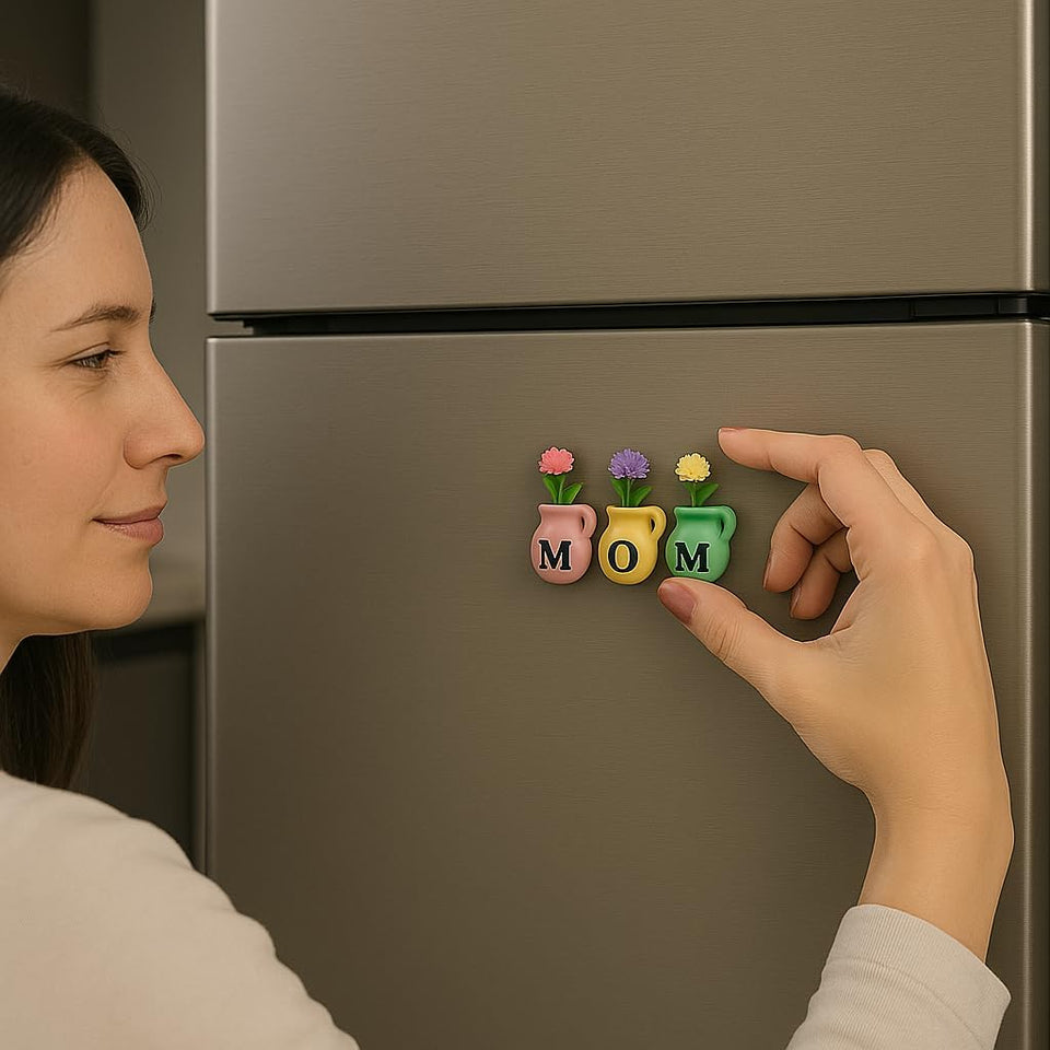 Mini Vase Magnets for Fridge - Christmas Mom Gifts from Daughter, Unique Birthday Gifts for Mom from Son,