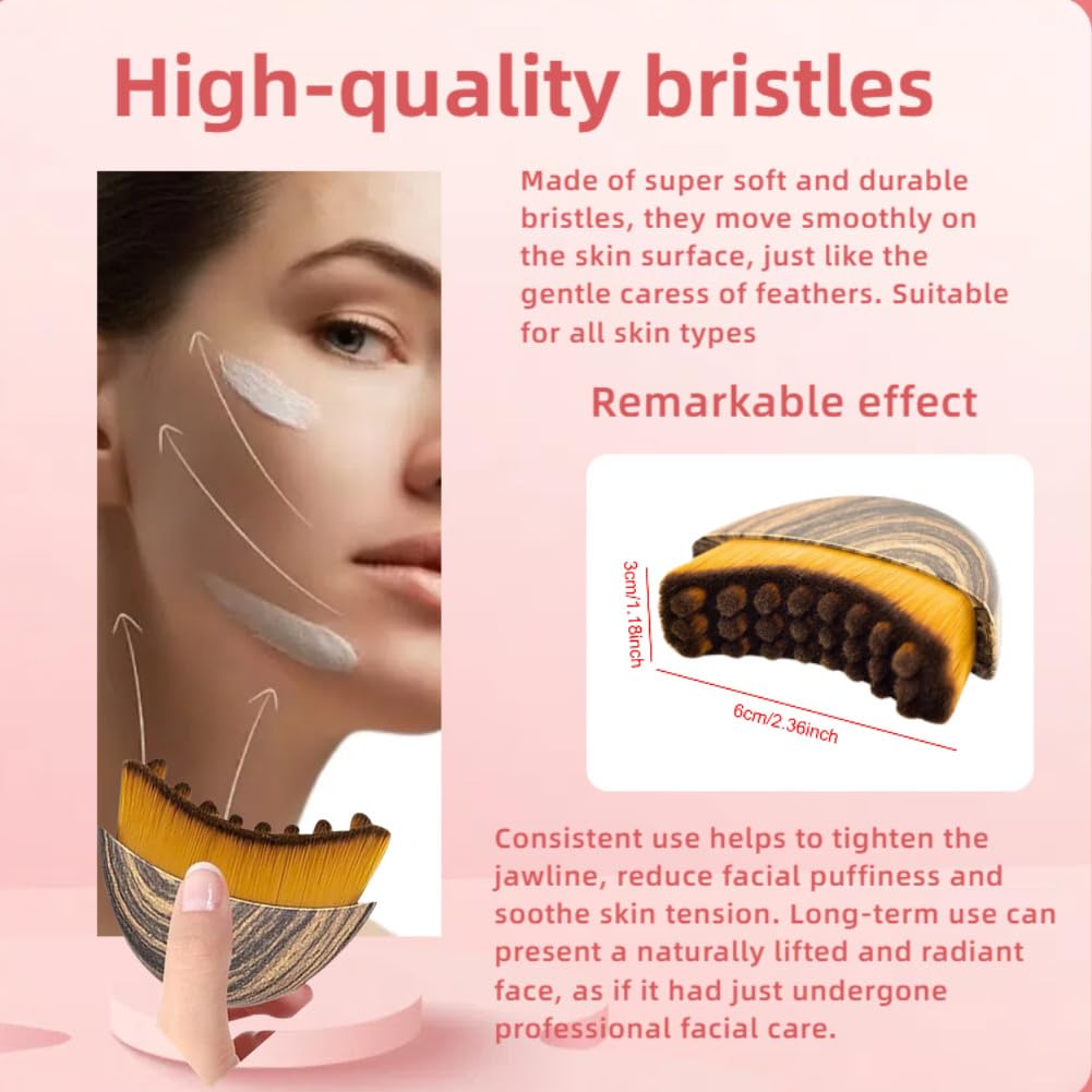 1/2 PCS Lymphatic Contour Face Brush for Sculpting – Anti-Puffiness, Detox & Lift, Improves Skin Glow & Absorption (2 Pcs Contour Face Brush)