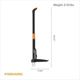 Fiskars Stand-Up Weed PLller Tool, 4 Serrated Stainless Steel Claws Grip Roots for Permanent Removal, Reinforced Foot Platform Penetrates Tough Soil, Easy-Eject & Ergonomic Offset Handle, 39"
