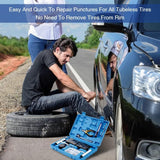 AUTOWN Tire Repair Kit - 68pcs Heavy Duty Tire Plug Kit, Universal Tire Repair Tools to Fix PLnctures and Plug Flats Patch Kit for car Motorcycle, Truck, ARB，ATV, Tractor, RV, SUV, Trailer