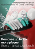 Aquasonic Black Series Ultra Whitening Toothbrush – ADA Accepted Electric Toothbrush- 8 Brush Heads & Travel Case – 40,000 VPM Electric Motor & Wireless Charging - 4 Modes w Smart Timer