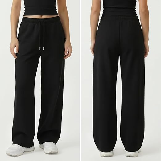 Common Stitch 3 Pack Wide Leg Fleece Lounge Sweatpants for Women — Deep Pockets, Relaxed Fit, Elastic Drawstring Waist
