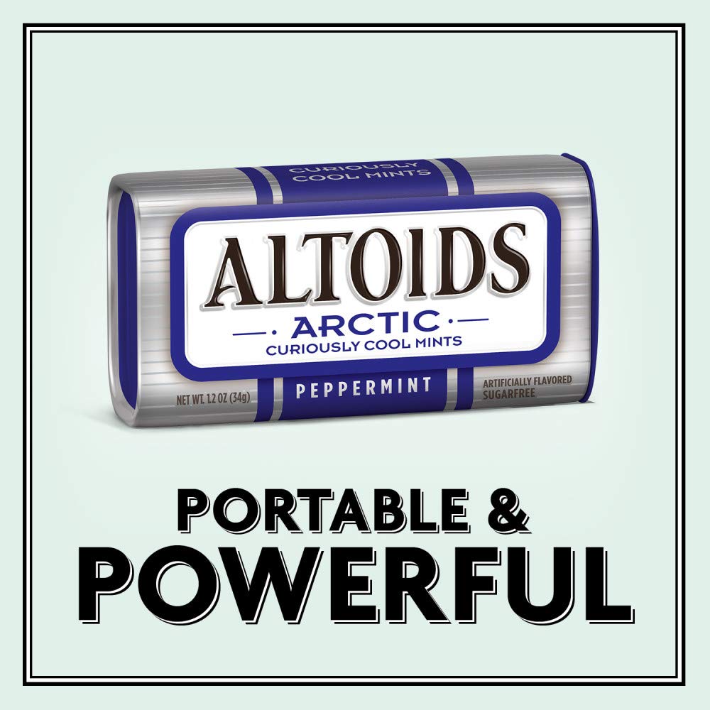 altoids arctic peppermint breath mints sugar free 1.2 oz tin pack of 8