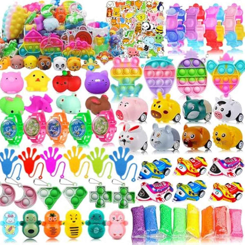 126 Pcs Pop Party Favors for Kids, Treasure Box Toys for Classroom Prizes, Pinata Stuffers, Goodie Bag Filler, Treasure Chest, Carnival Bulk Small Toys, Easter Basket Egg Fillers