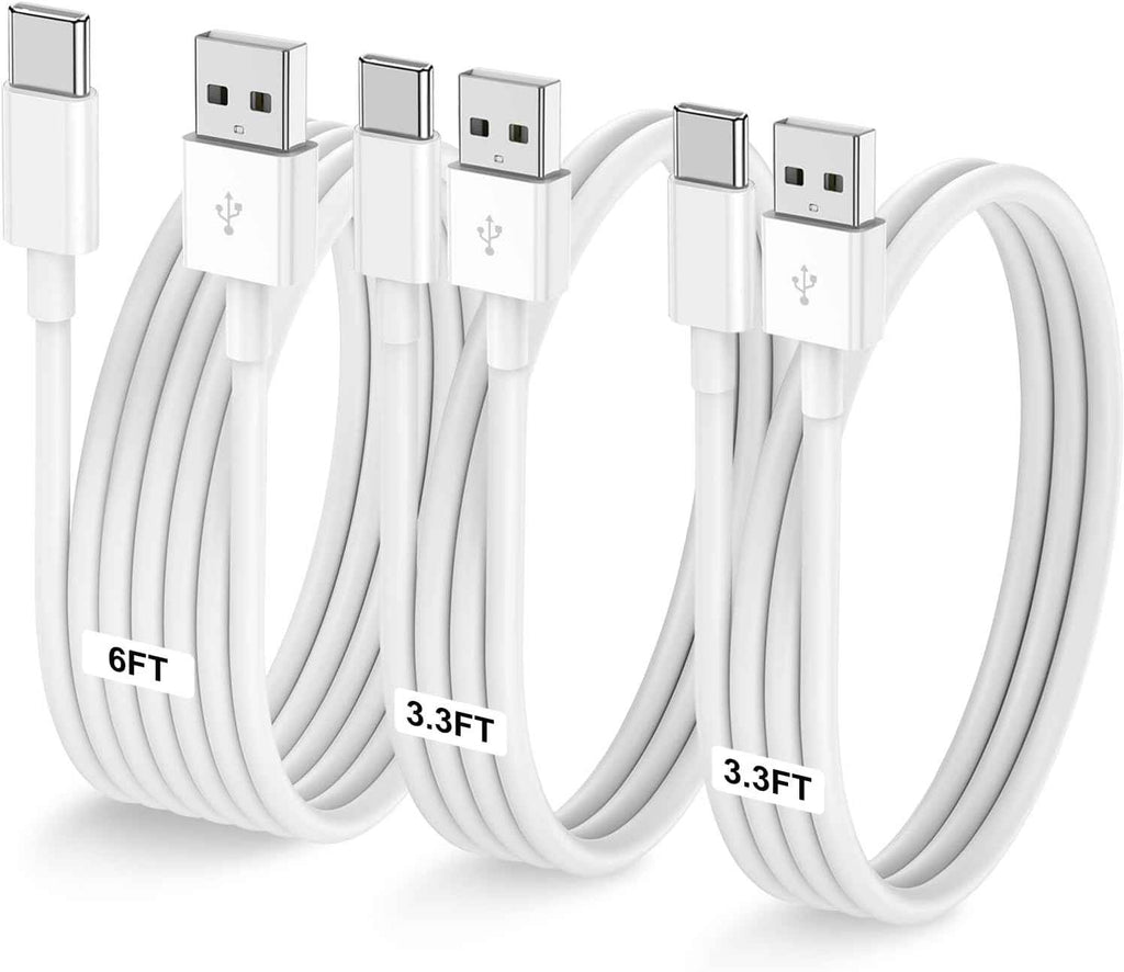 Apple CarPlay compatible cables, 3-pack: 3.3FT, 3.3FT, 6FT USB A to USB C for iPhone 17, 16, 15, iPad, MacBook