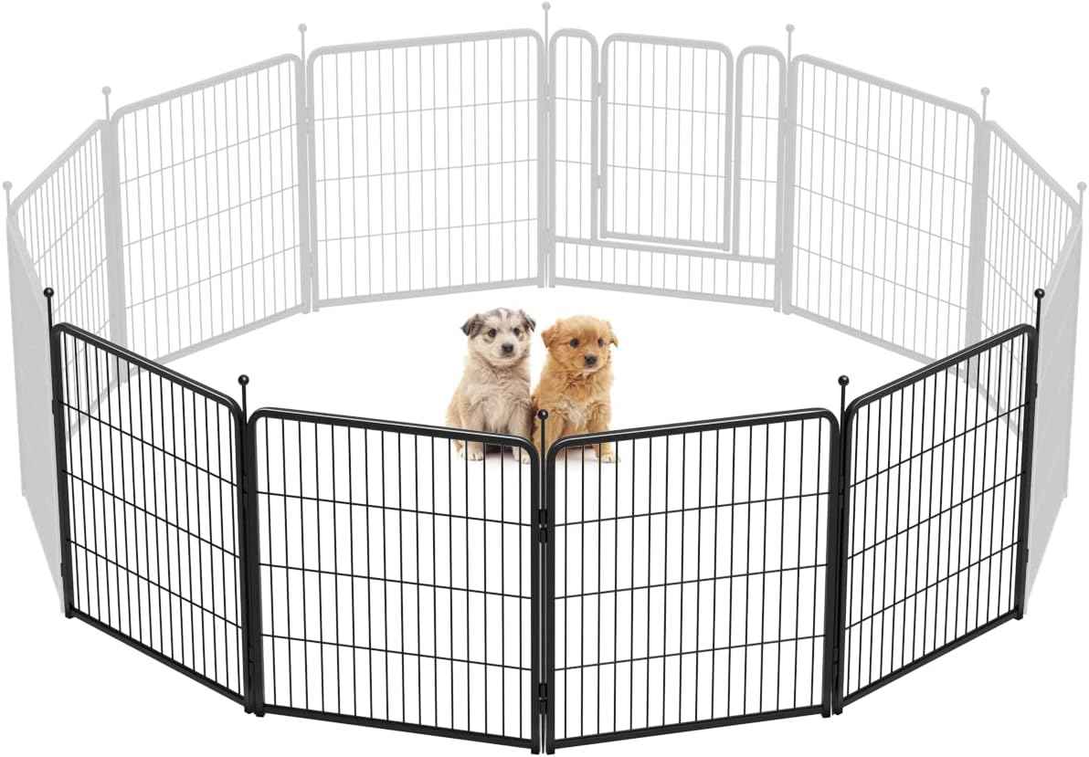 FXW Rollick Unleashed Dog Playpen for Indoor, Yard, RV Camping, 24 inch 8 Panels for Small and Puppy Dogs, Black│Patented