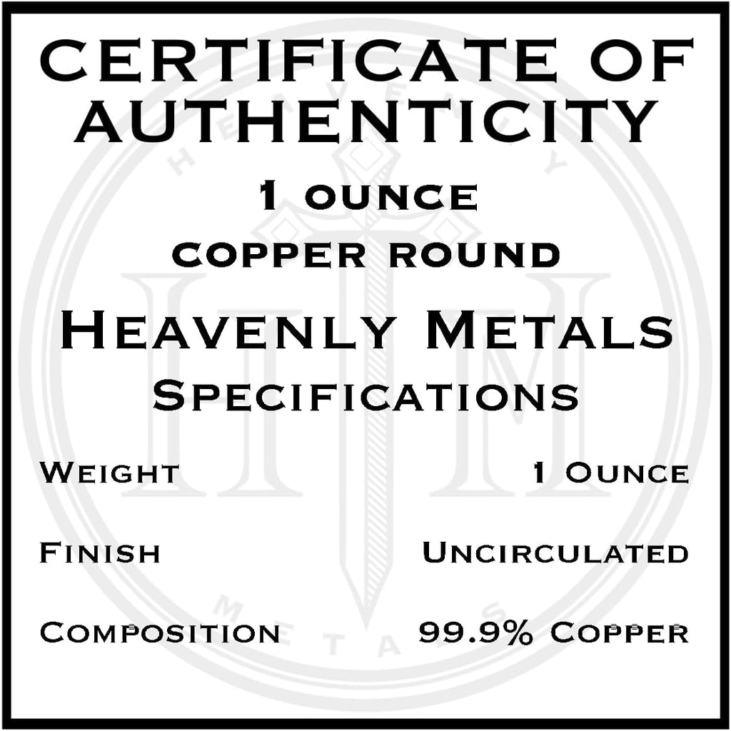 Welsh Red Dragon Celtic 1 oz Pure .999 Copper Round Bullion Coin in Capsule with COA by Heavenly Metals