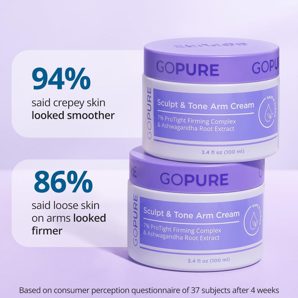 goPLre Sculpt & Tone Arm Cream - Firming & Tightening Cream - Visibly Smooths, Lifts, Sculpts Arms - ProTight Complex - Rice Protein, Shea Butter, Avocado - Clinically Tested - All Skin Types
