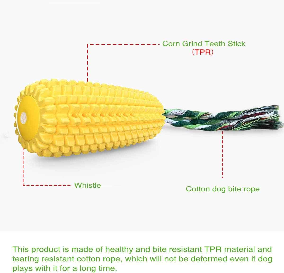 Carllg Dog Chew Toys for Aggressive Chewers, Indestructible Tough Durable Squeaky Interactive Dog Toys, Puppy Teeth Chew Corn Stick Toy for Small Medium Large Breed