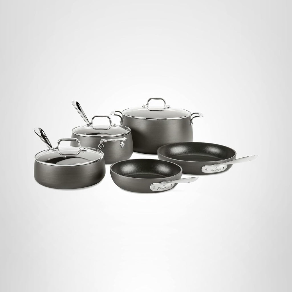 All-Clad 2-Piece Hard Anodized Non-Stick Fry Pan Set, 8-10 Inch, Induction and Oven Safe Cookware for Home Kitchen, Dishwasher Safe
