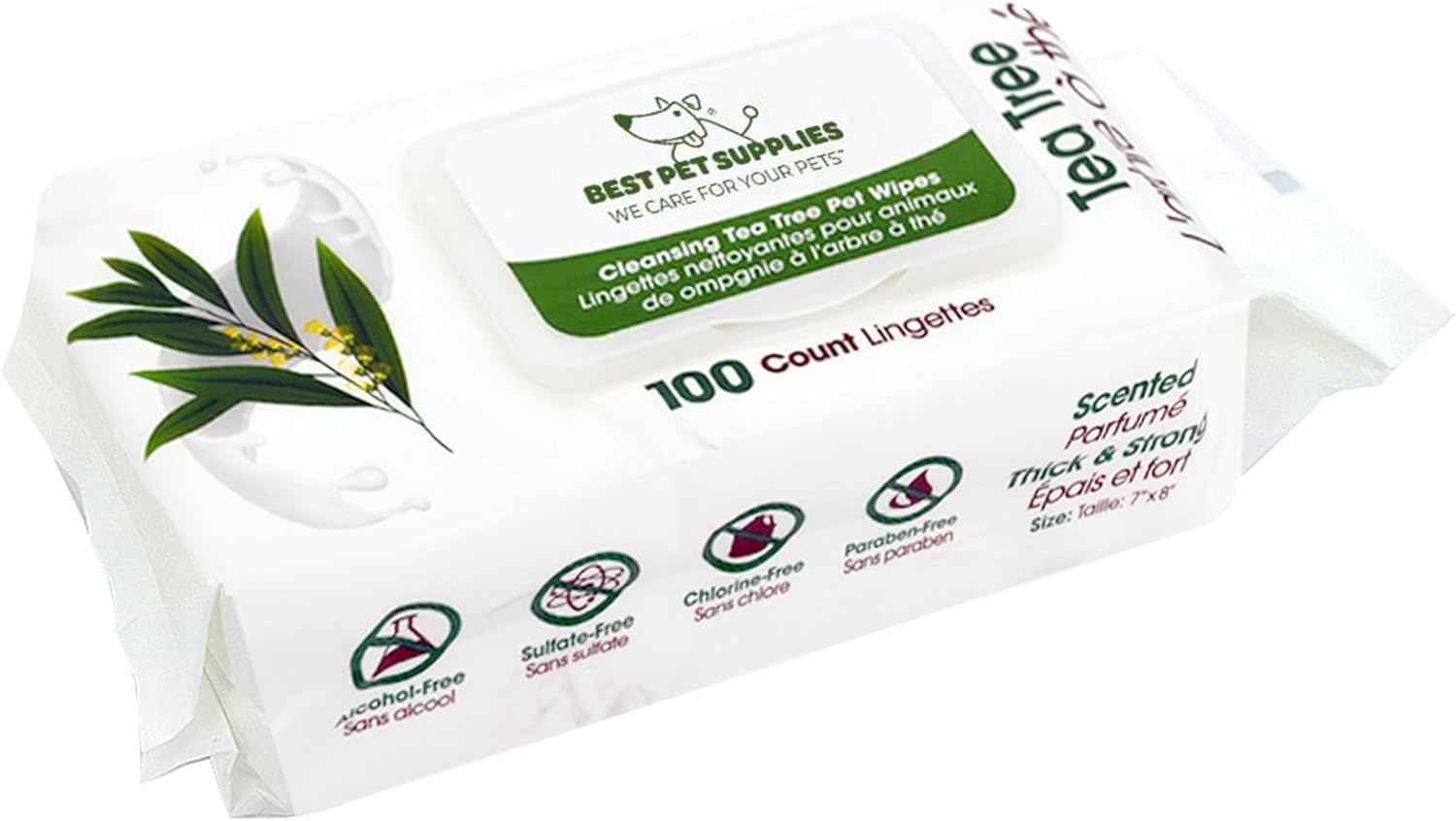 Best Pet Supplies Pet Wipes for Dogs - Dog Wipes Cleaning Deodorizing, for Coats, Ears, Paws - Hydrating, Aloe Vera
