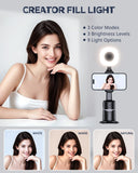 UBeesize Auto Face Tracking Tripod with Adjustable Desk Tripod, 360° Rotating vlogging kit for iPhone with Remote & Gesture Control, Rechargeable Selfie Fill Light, No App Required