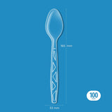 Amazon Basics Disposable Clear Plastic Spoons, Premium Quality, 100 Count, Large Pack