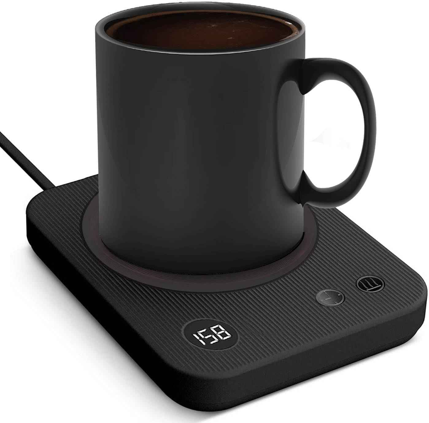 Coffee Mug Warmer, Smart Candle Warmer, Electric Cup Warmer with Aluminum Metal Panel for Office, Desk Accessories, Electric Beverage Warmer for Cocoa, Milk, Coffee Gifts for Dad