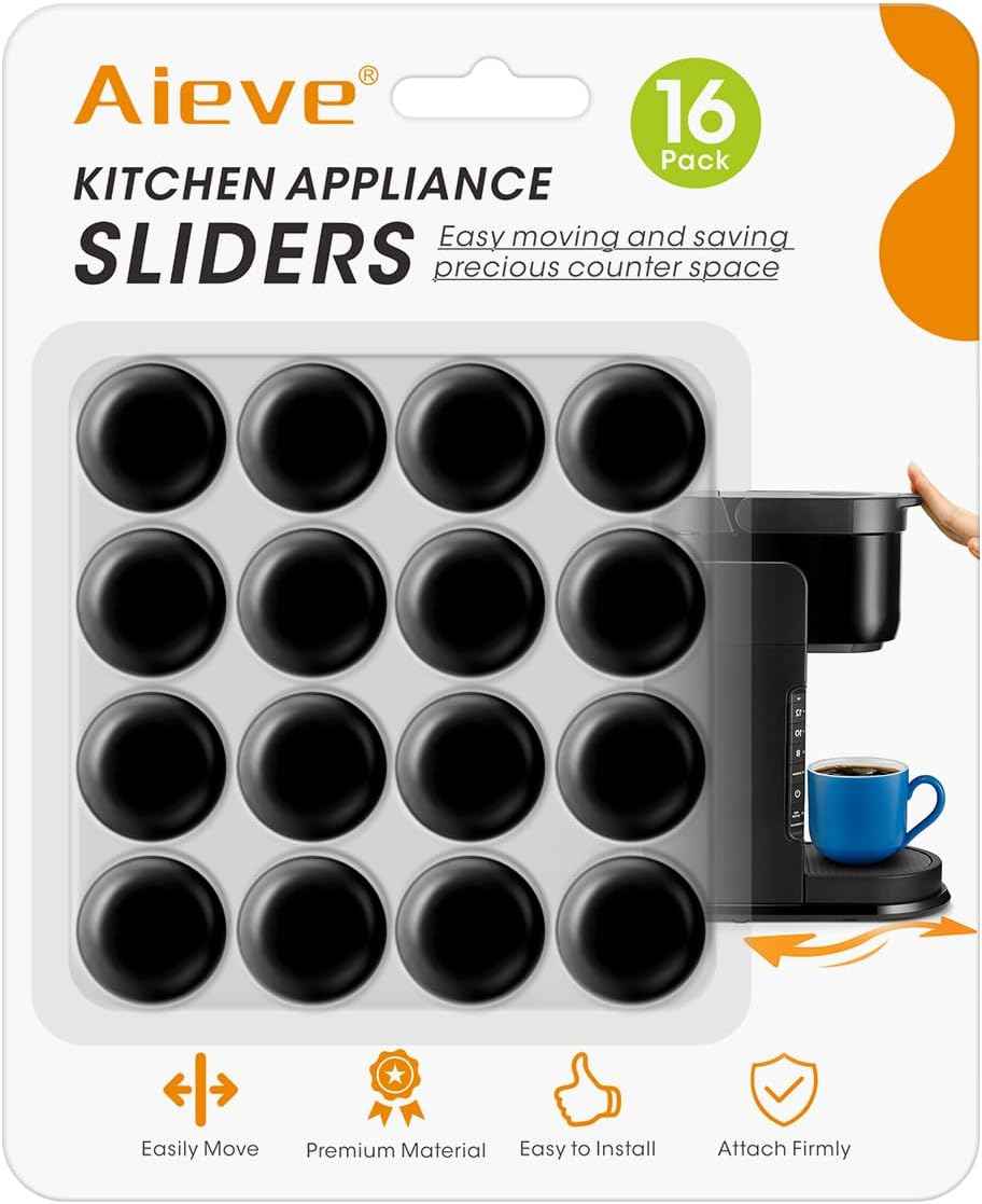 Aieve Appliance Sliders, 8 Pcs Small Appliance Slider for Countertop, Self Adhesive Home Finds Caster Wheels Rollers, Kitchen Must Have Gadgets for Stand Mixers, Coffee Makers, Air Fryers