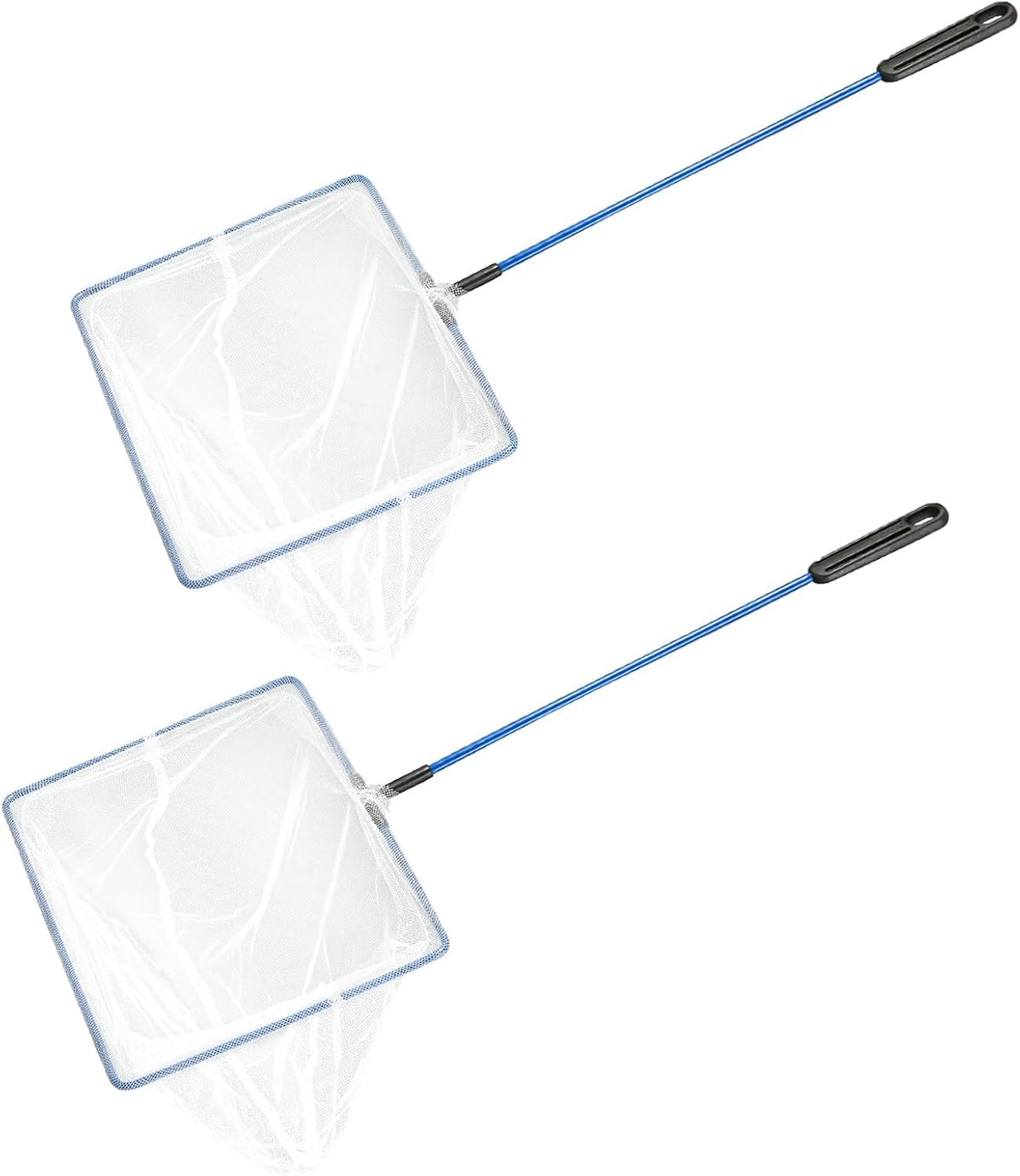 AQUANEAT 4-inch Aquarium Fish Net for small fish tank cleaning, food waste skimmer for small ponds and pools