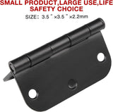 30 Pack Rounded Matte Black Door Hinges 3.5 Inch 5/8" Radius Interior 3 1/2" Flat Iron Bifold Residential Standard Bedroom Indoor for Doors 3 ½"Hardware Control H