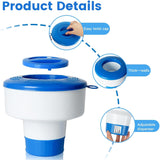 Pool Chlorine Floater for Pools Fits 3" Tablets,7" Diameter Chlorine Tablet Floater with Adjustable Flow Vents Balanced Chemical Dispenser for hot tub/Spa（Collapsible）