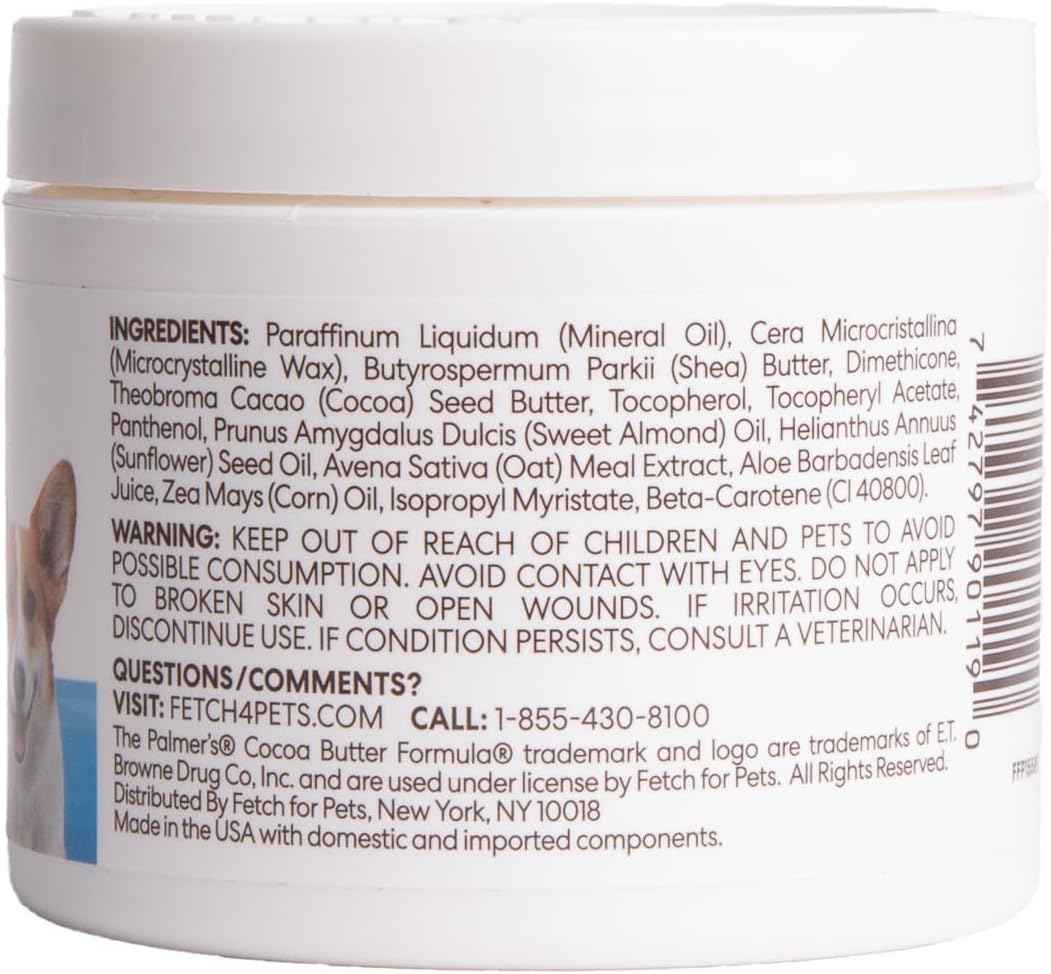 Palmer's for Pets Cocoa Butter Fragrance Free Paw Pad & Nose Balm for Dogs - Dog Skin Soother Balm, Dog Paw Balm for Dry Skin & Pads - Palmer's Cocoa Butter Formula with Vitamin E for Pets