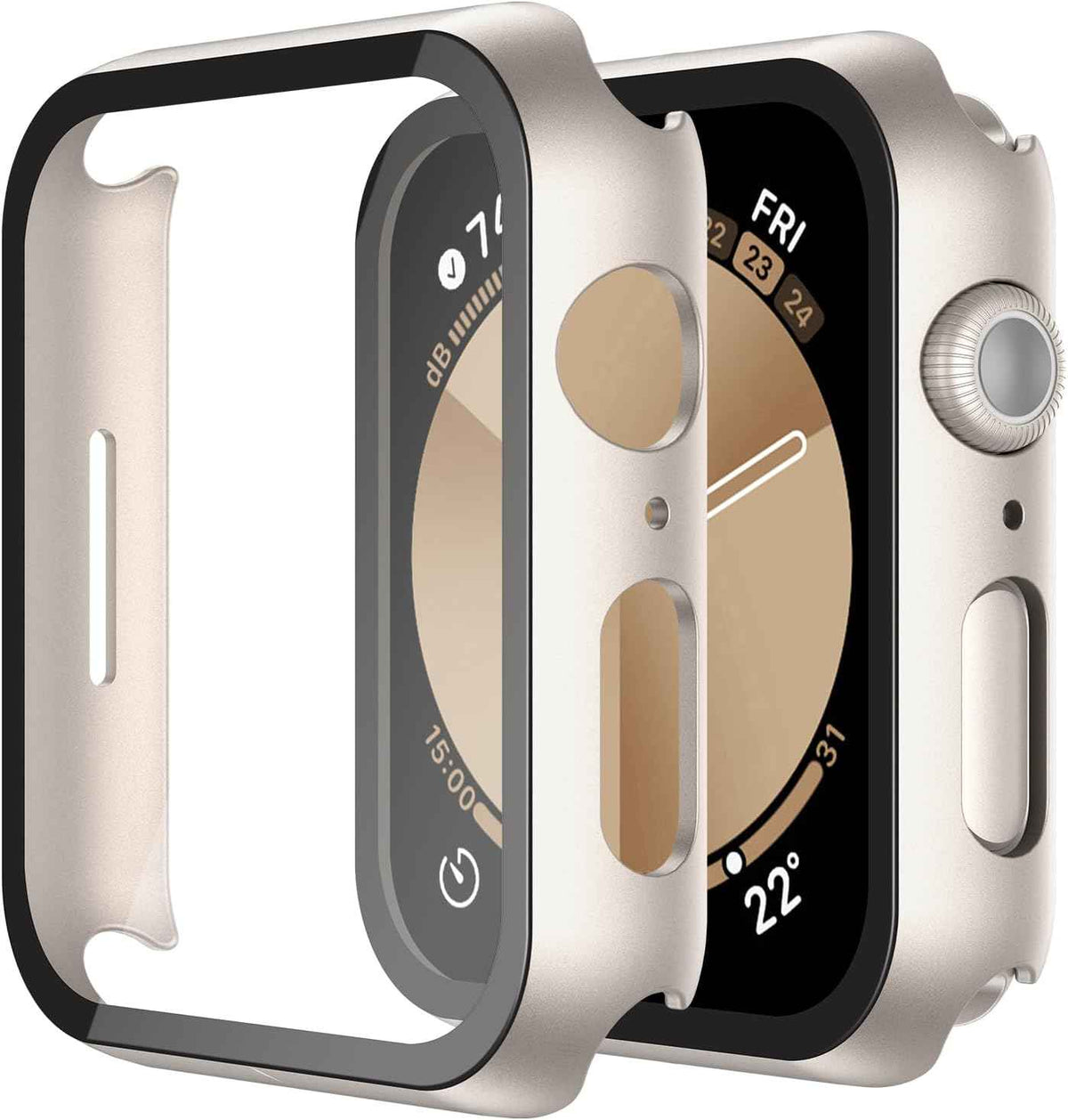 Misxi 2 Pack Tempered Glass Case Compatible for Apple Watch Series 11 (2025) Series 10 46mm, Screen Protector Cover for iWatch, Black