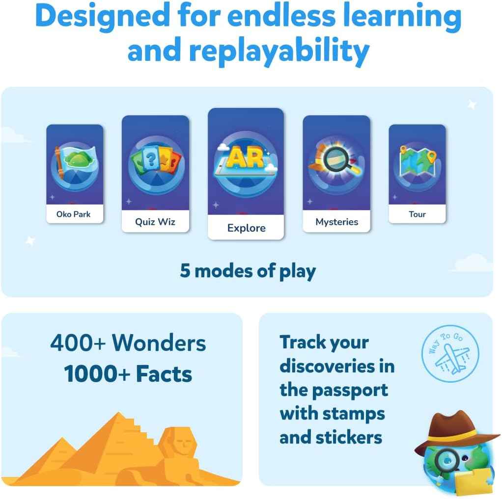 PlayShifu Globe for Children – Orboot Earth: Interactive Kids Globe with 1000+ Facts on Animals, Places & Monuments | Tech-Powered Learning Toy & STEM Gift for Kids Ages 4–10