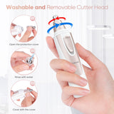 Ear and Nose Hair Trimmer Clipper - 2026 Professional Painless Eyebrow & Facial Hair Trimmer for Men Women, Battery-Operated Trimmer with IPX7 Waterproof, Dual Edge Blades for Easy Cleansing Pink