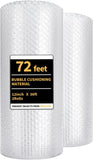Bubble Cushioning Wrap 2 Pack 12 Inch x 72 ft Bubble Wrap for Packing，Moving Boxes and Shipping for Your Business，Perforated Every 12 in.Suitable for Filling Packaging Boxes.