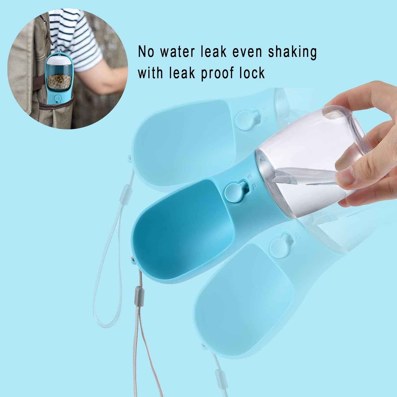 Dog Water Bottle with Food Container, Travel Puppy Water Bowl, Portable Pet Dispenser, Dog Gift Stuff Accessories Items, Puppy Essentials Necessities for Yorkie Cat Walking and Hiking