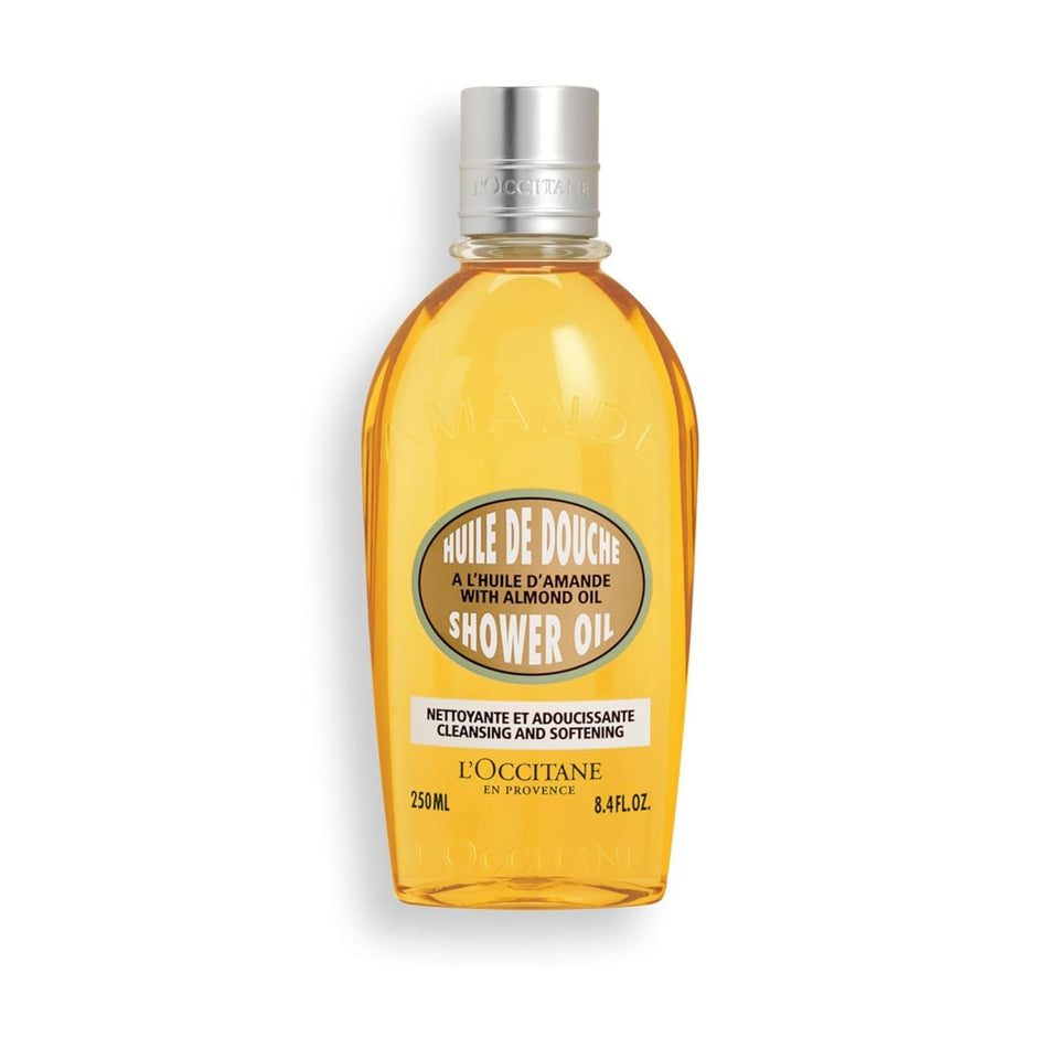 L'OCCITANE Cleansing & Softening Almond Shower Oil, Body Wash & Shaving Base PLrifies & Smooths Without Drying Skin, Milky Lather, Nourishing Skincare