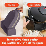 bella Flip-n-Store Waffle Maker, EverGood‰ã¢ Ceramic Nonstick Coating, Fits-anywhere‰ã¢ Kitchenware, Power Indicator Light & Touch Handle, 7‰۝ Wide & 1" Deep Plates, 1000 Watt, Plum