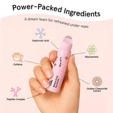 grace & stella Under Eye Brightener with Rose Quartz Rollerball - Centella Asiatica & Caffeine Under Eye Serum for Dark Circles & PLffiness - Travel Essentials, Birthday Gifts for Mom (15ml/0.51floz)