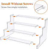Lifewit 4 Tier Perfume Stand Organizer for Women, Plastic Display Riser, Tool-Free Assembly, Fragrance Makeup Cosmetics Shelf for Vanity Bedroom Bathroom Storage Organization, Clear, 9 Inch, 1 Pcs