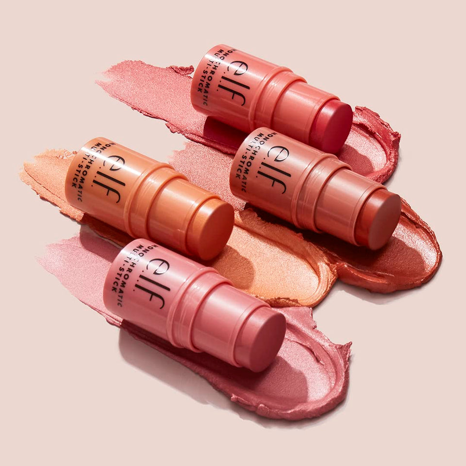 e.l.f., Monochromatic Multi Stick, Creamy, Lightweight, Versatile, Luxurious, Adds Shimmer, Easy To Use On The Go, Blends Effortlessly, Sparkling Rose, 0.17 Oz