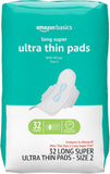 Amazon Basics Menstrual Pads for Women With Flexi-Wings, Long Length, Size 2, Super Absorbency, 32 Count (Pack of 1)