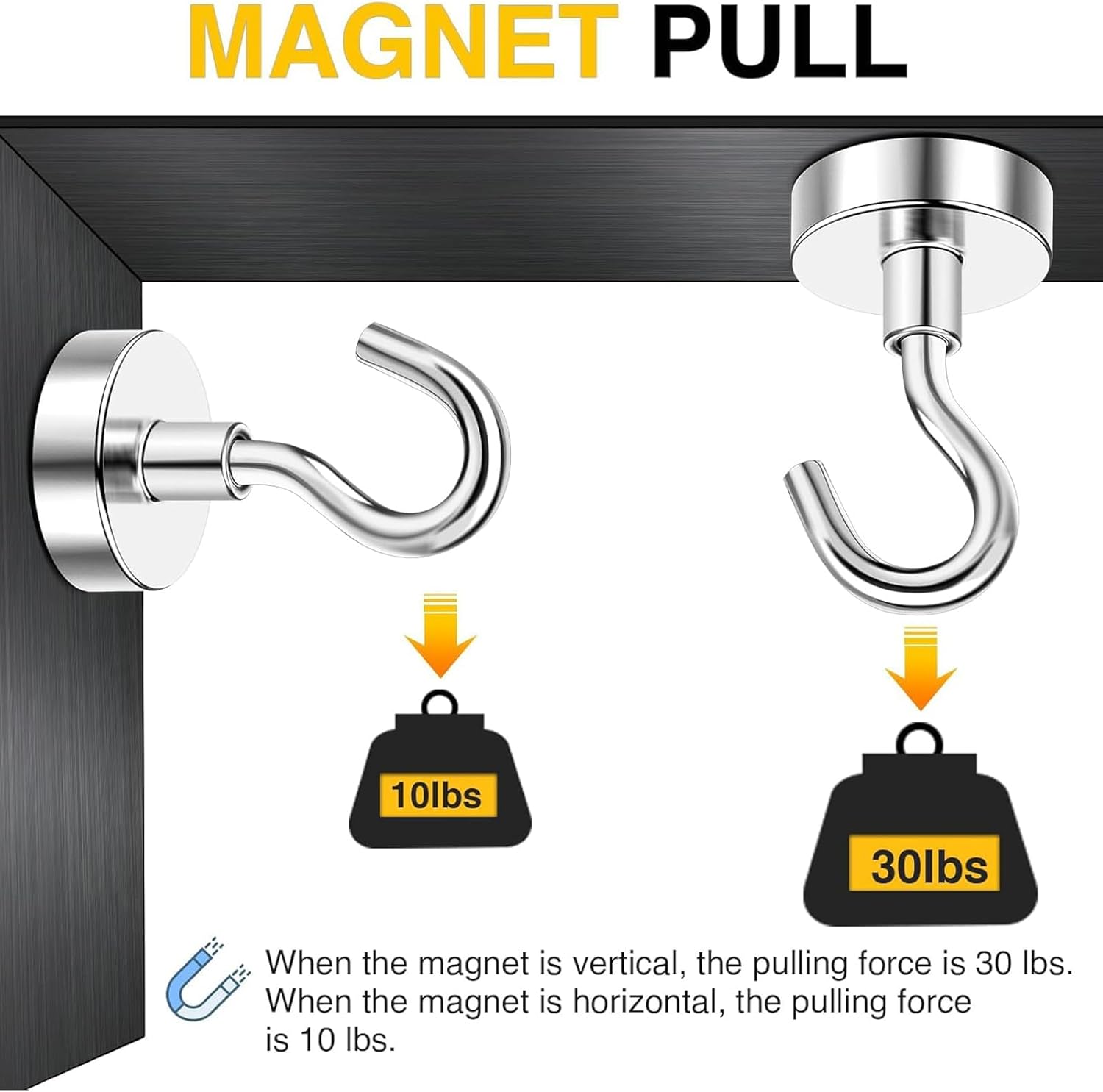 DIYMAG Magnetic Hooks, 30lbs+ Magnet Hook 2026 Cruise Cabin Ship Essentials Heavy Duty Strong Magnets Refrigerator Fridge Hanging for Classroom Beach Vacation Kitchen Grills Home 20 Pack (Silver)