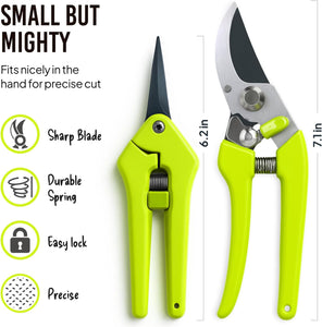 2-Pack Stainless Steel Gardening Scissors, Pruning Shears and Clippers for Gardening