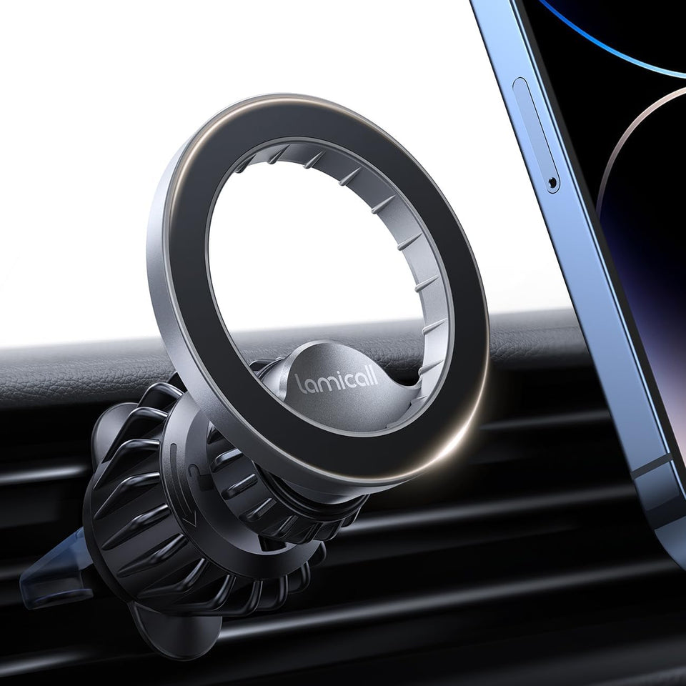 Lamicall for MagSafe Car Mount - [20 Super Magnets] Magnetic Car Phone Mount, Air Vent Phone Holder Car, Hands Free Cell Phone Holder Clip Car Accessories fit iPhone 17 16 15 14 13 Pro Plus Max - PureLivingMart