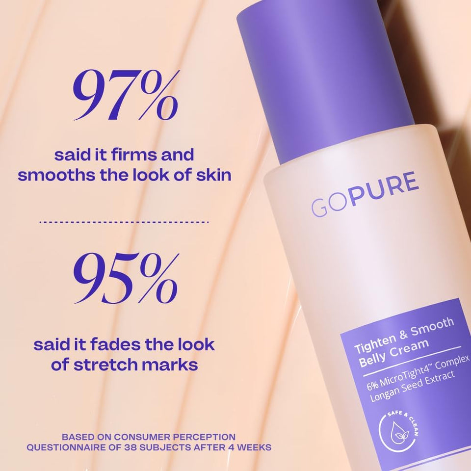 goPLre Firming Belly Cream - Dermatologist-Developed Moisturizer with MicroTight4 Complex - Green Microalgae, Longan Seed, Copper Tripeptide-1 - Quick Absorbing for Smooth, Firmer-Looking Skin