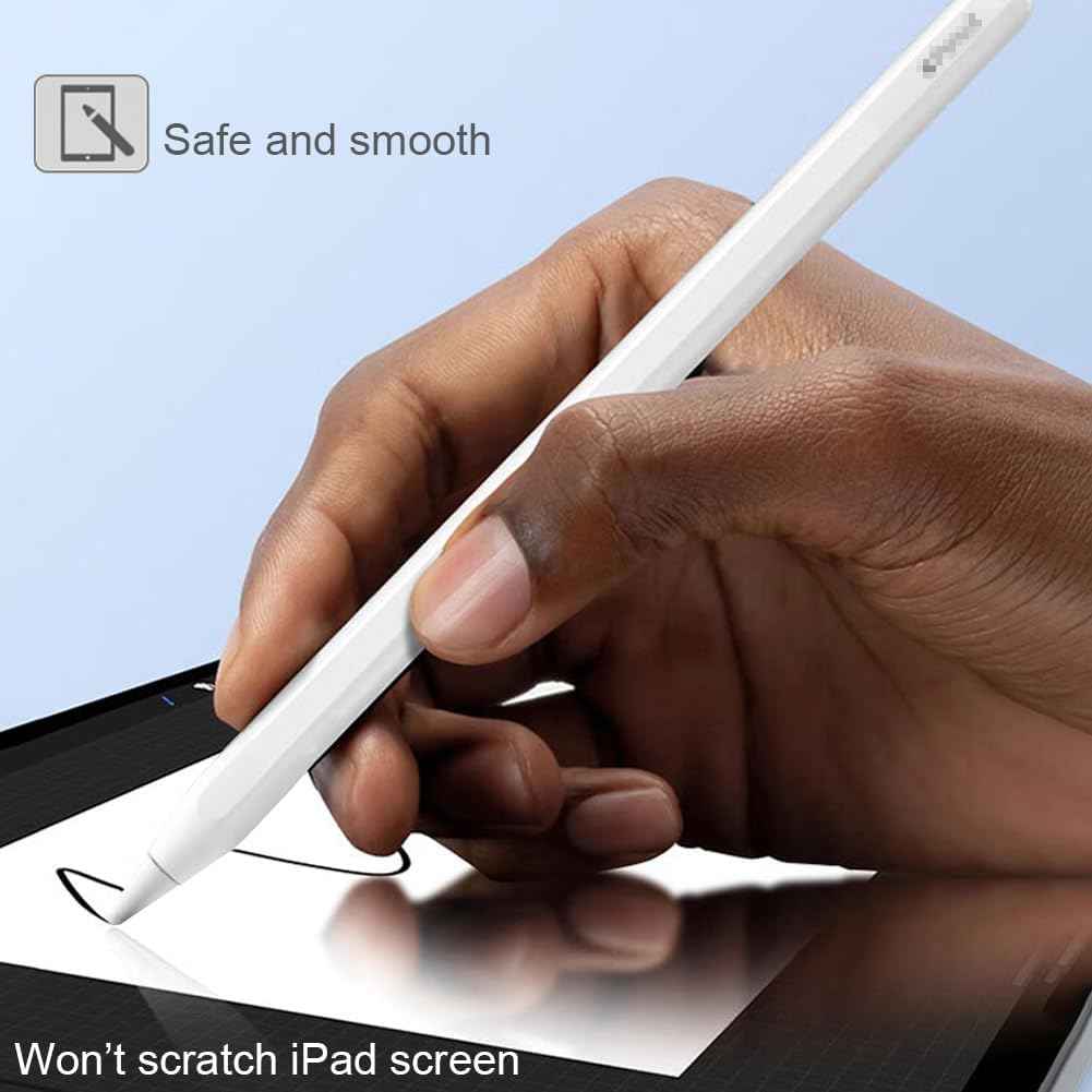 Apple Pencil 2nd Gen/ 1st Gen replacement tips, 4-pack white, durable nibs for iPad Pro Pencil 2/1