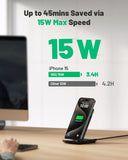INIU Wireless Charger, 15W Fast Qi Certified Wireless Charging Station with Sleep-Friendly Adaptive Light Compatible with iPhone 16 15 14 13 Pro XS 8 Plus Samsung Galaxy S25 S24 S23 Note 20 Google etc - PureLivingMart