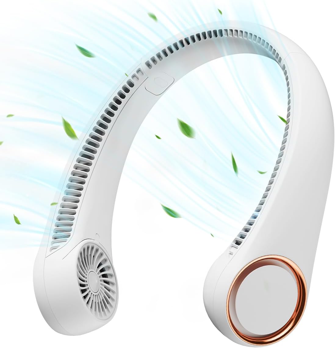 Gaiatop Portable Neck Fan Rechargeable, Hands-Free 360° Cooling, 17hrs Runtime, Battery Powered Personal Wearable Fan Quiet, Summer Outdoor Travel Essentials, Birthday Gifts for Women Men Teens, White