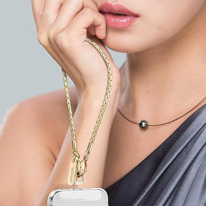 Cell Phone Lanyard Crossbody Phone Chain with Metal Detachable Phone Wrist Strap Cute iPhone Chain For Women