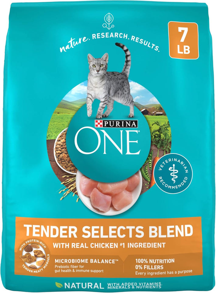 PLrina ONE Natural Dry Cat Food, Tender Selects Blend With Real Chicken - 7 lb. Bag