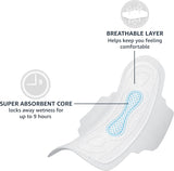 Amazon Basics Menstrual Pads for Women With Flexi-Wings, Long Length, Size 2, Super Absorbency, 32 Count (Pack of 1)