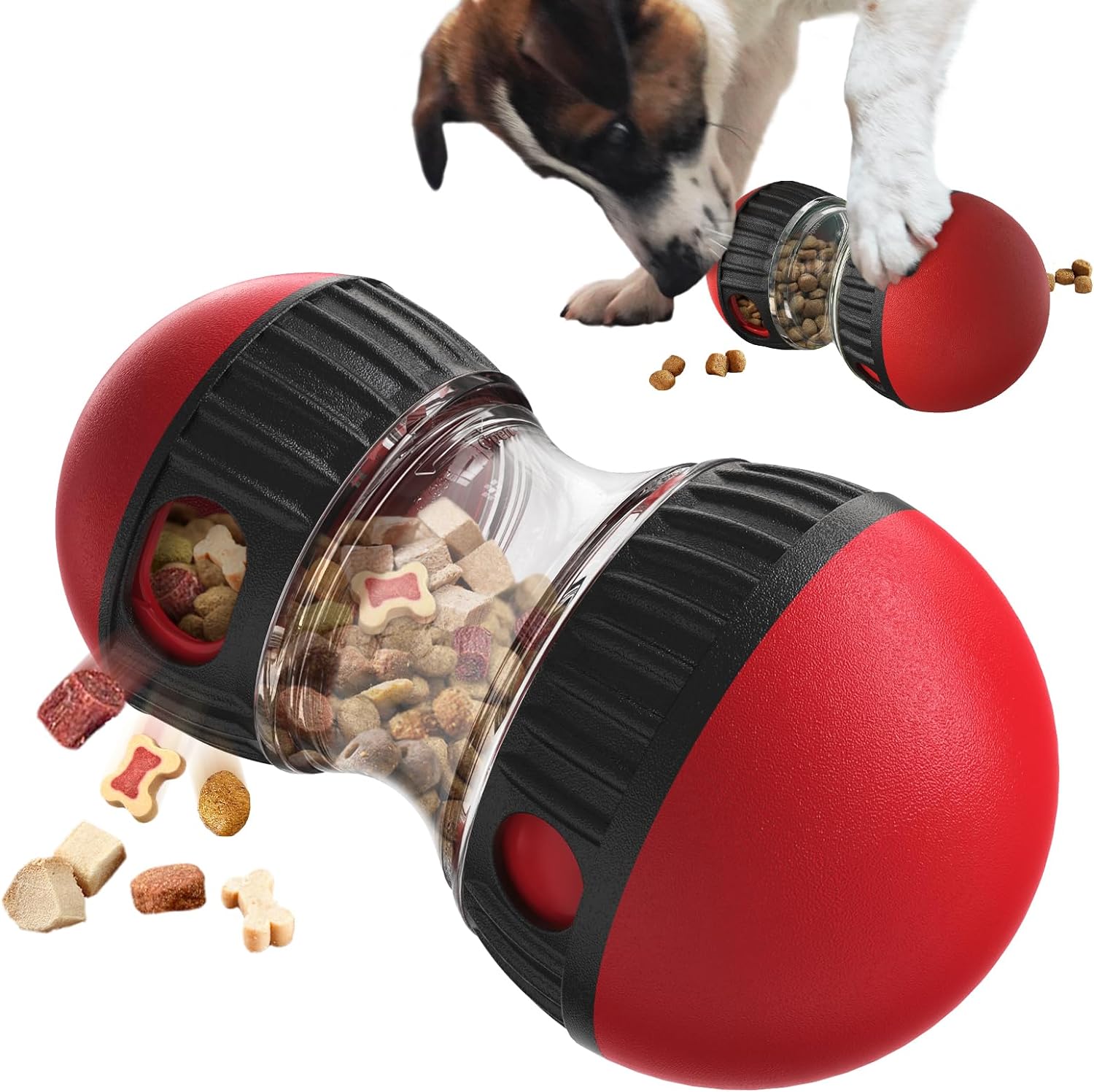 adjustable treat dispensing ball for small medium large dogs to keep them busy, green