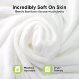 6-Pack Baby Washcloths – Soft Absorbent Viscose from Bamboo Washcloths for Face, Body, Baby Towels for Newborn, Kids, Toddlers, Infant, Gentle on Sensitive Skin, 10x10 Reusable Face Towels (White)