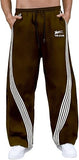 GORGLITTER Men's Baggy Wide Leg Sweatpants Y2K Striped Side Drawstring Waist Barrel Track Pants with Pockets
