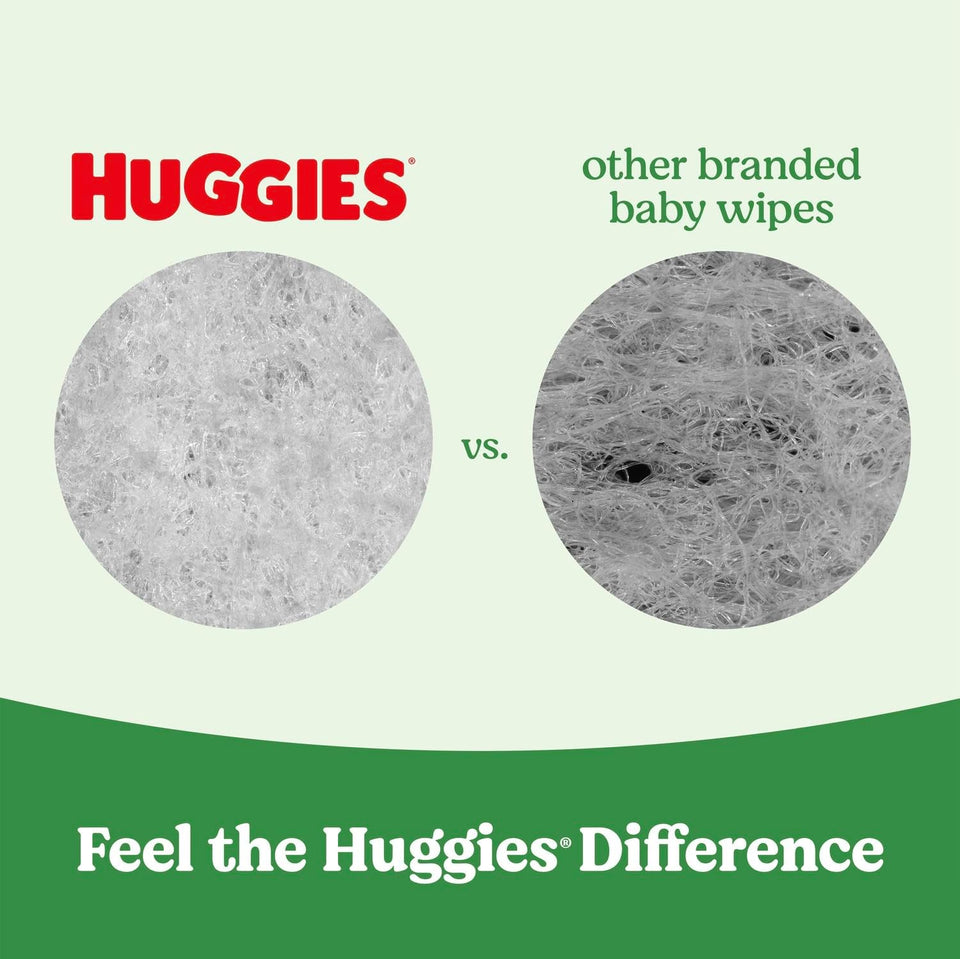 Huggies Natural Care Sensitive Baby Wipes, Unscented, Hypoallergenic, 99% PLrified Water, 12 Flip-Top Packs (768 Wipes Total), Packaging May Vary
