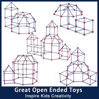 OleFun 180 Pack Fort Building Kits for Kids 4, 5, 6, 7, 8+ Year Old Boys & Girls, Creative STEM Building Toys for DIY Castles, Tunnels, Play Tent, Ideal Gifts for Aged 5-8